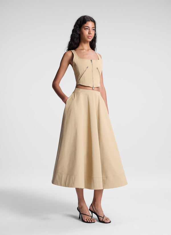 A.l.c. Eleanor Midi Skirt Desert Beige