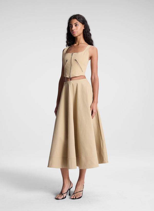 A.l.c. Eleanor Midi Skirt Desert Beige