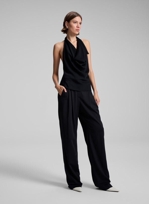 A.l.c. Eliana Hammered Crepe Top Black