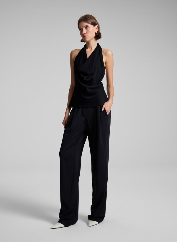 A.l.c. Eliana Hammered Crepe Top Black