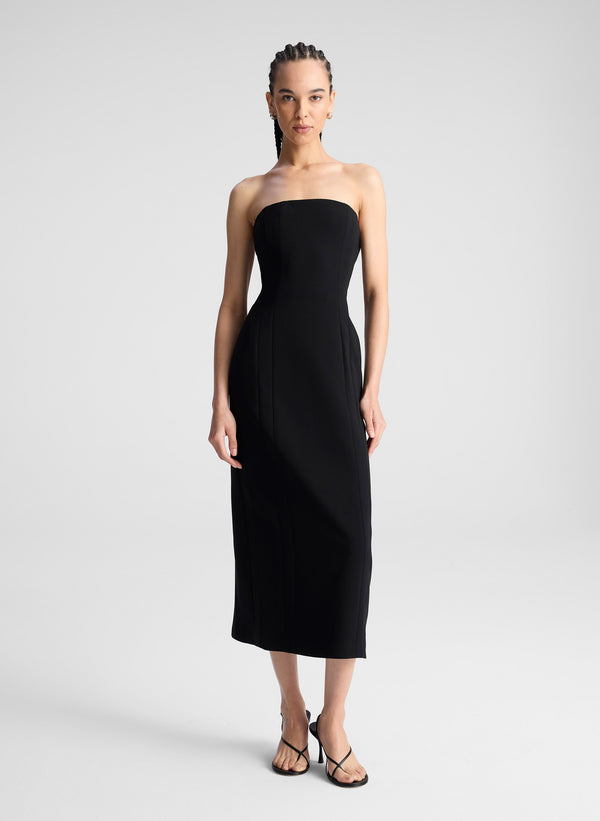 a.l.c. Elizabeth Strapless Midi Dress Black