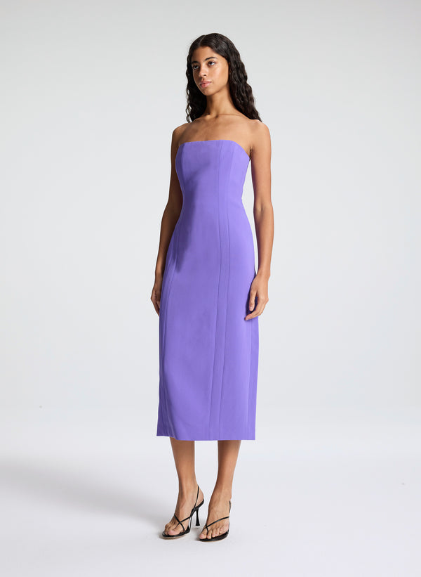 A.l.c. Elizabeth Strapless Midi Dress Electric Iris