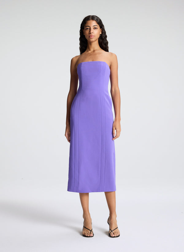 a.l.c. Elizabeth Strapless Midi Dress Electric Iris