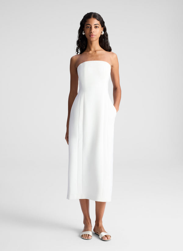 a.l.c. Elizabeth Strapless Midi Dress White