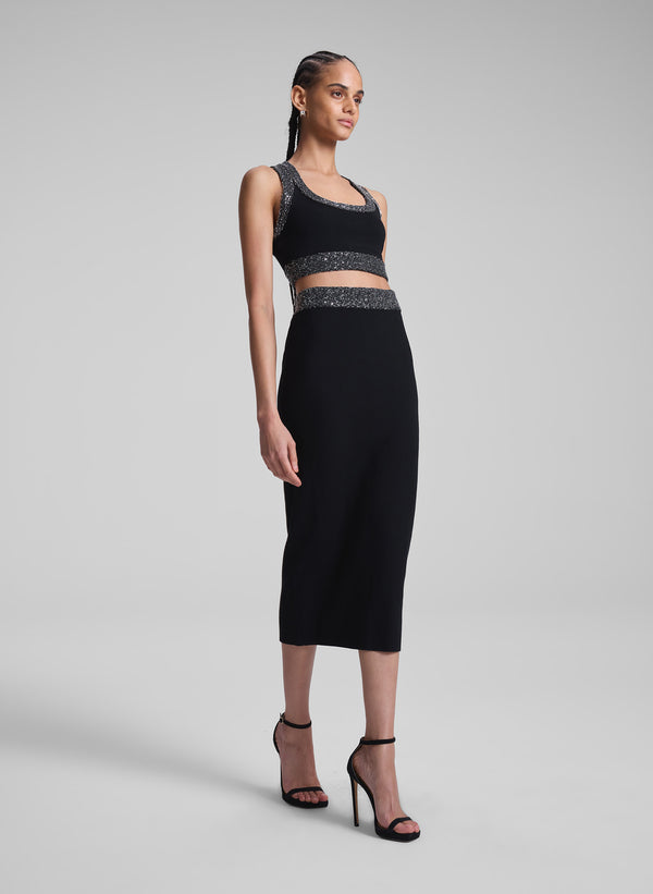 A.l.c. Elle Sequined Embellished Bra Black/Silver