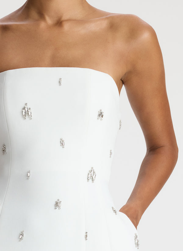 A.l.c. Elsie Strapless Embellished Mini Dress White