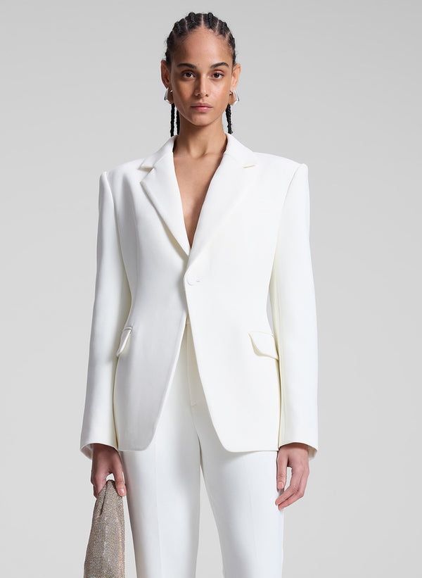 a.l.c. Elza Stretch Tailored Jacket Off White