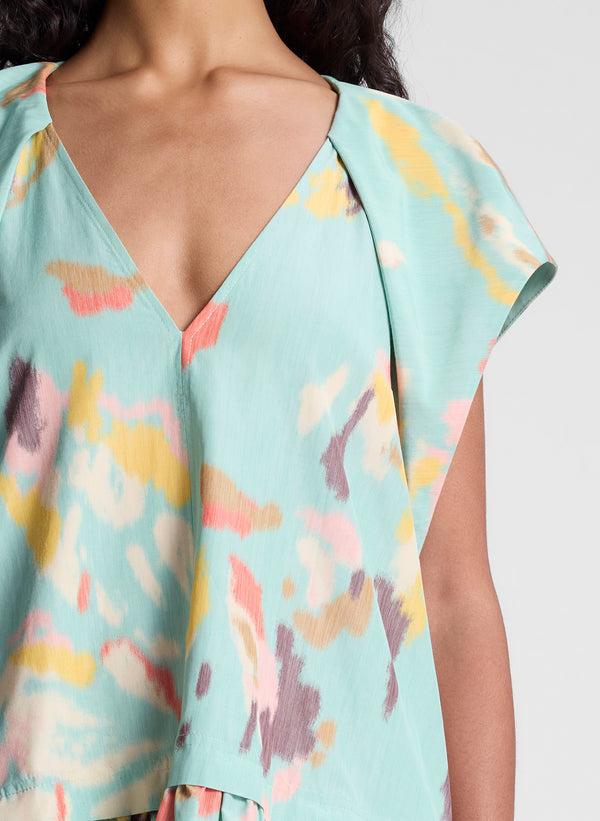 A.l.c. Ember Printed Mini Dress Mint Multi