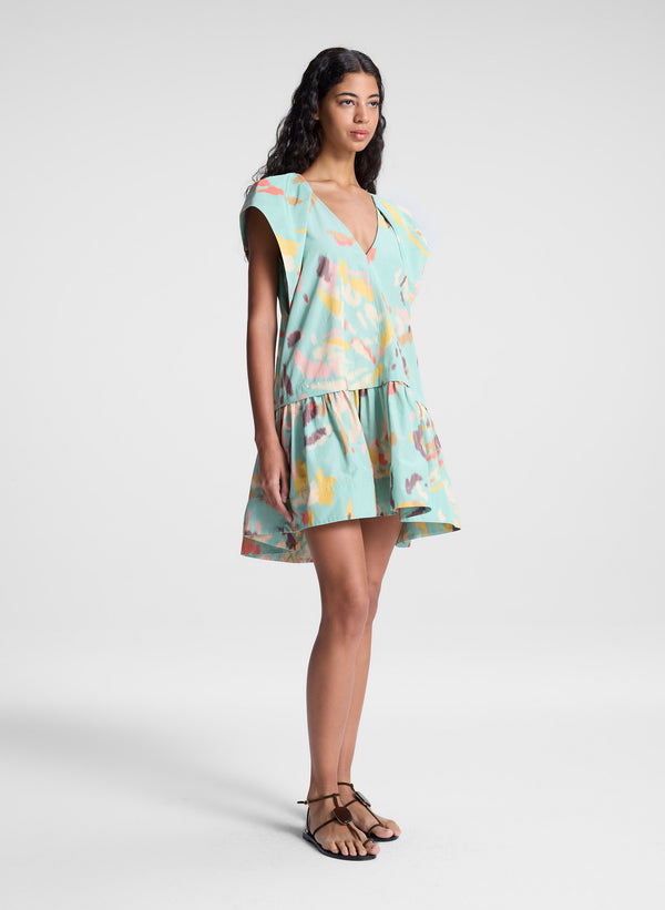 A.l.c. Ember Printed Mini Dress Mint Multi