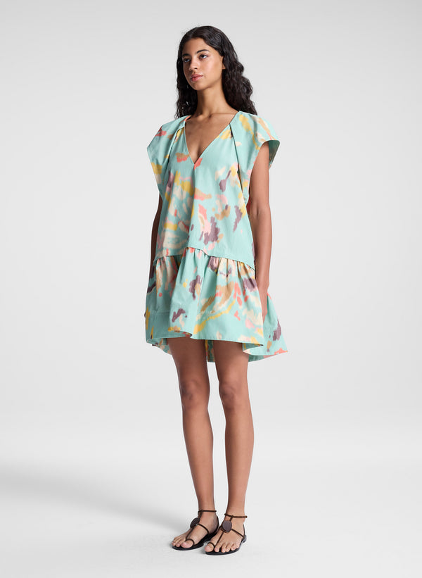A.l.c. Ember Printed Mini Dress Mint Multi