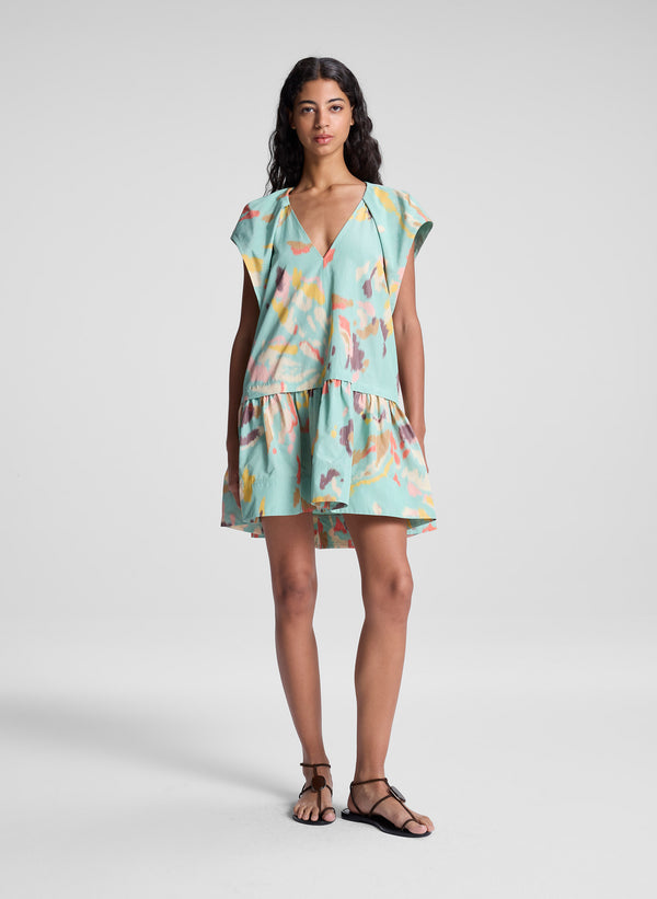 a.l.c. Ember Printed Mini Dress Mint Multi