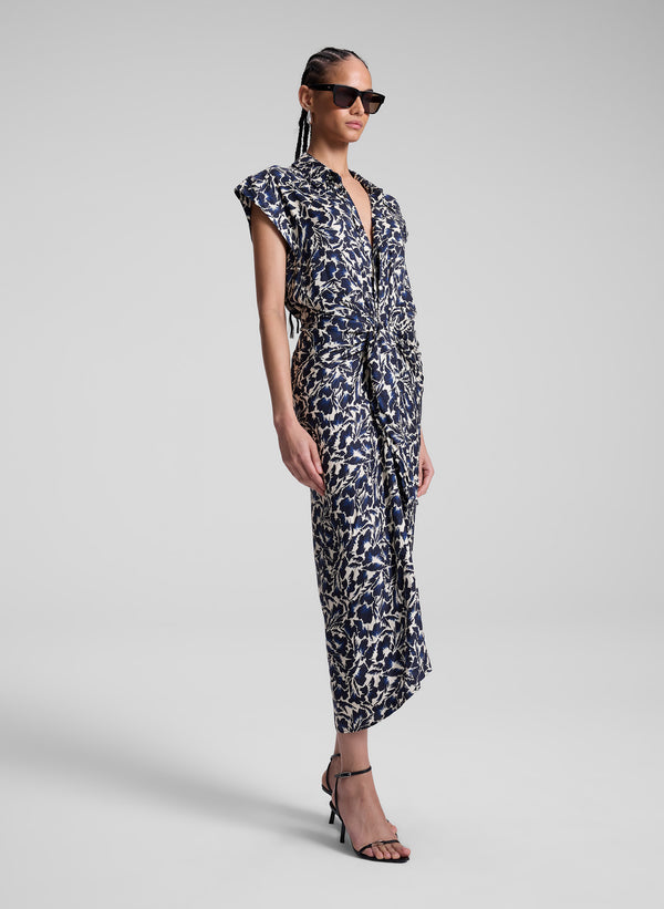 a.l.c. Emilia Midi Shirtdress Navy/Cream