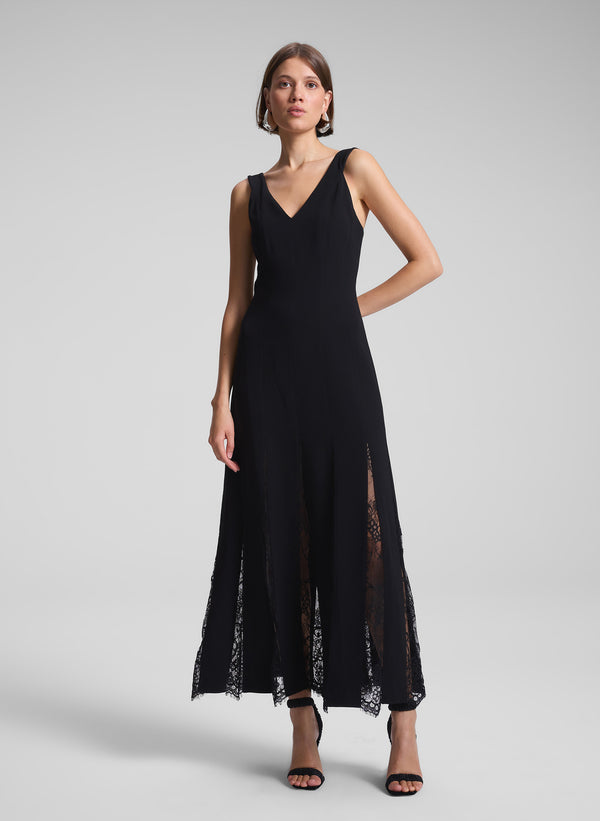 a.l.c. Emmie Lace Midi Dress Black/Black