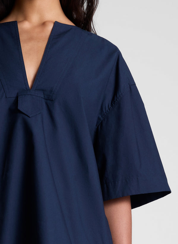 A.l.c. Erin Cotton Poplin Top Deep Navy