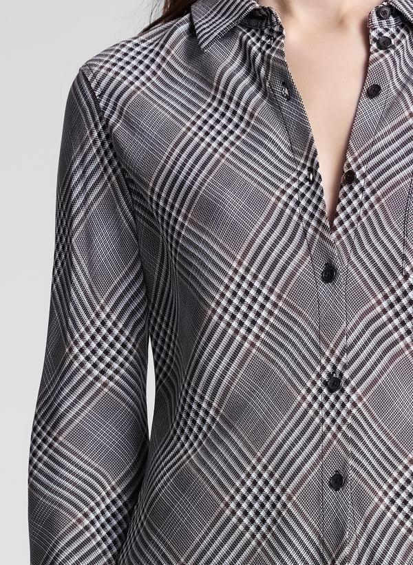 A.l.c. Ethan Plaid Top Black/Brown Plaid