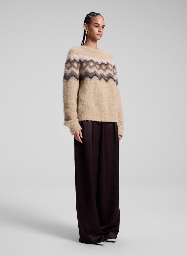 A.l.c. Ezra Fairisle Sweater Dark Taupe Multi