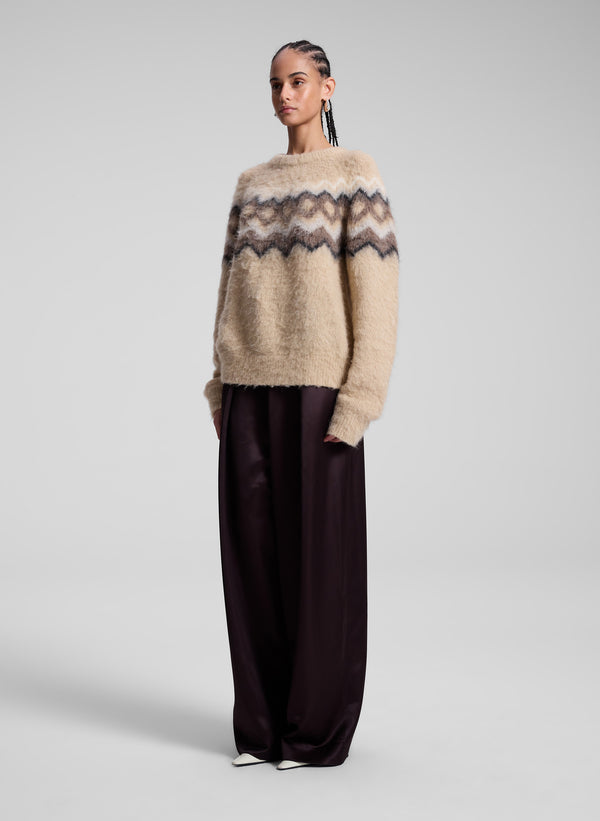 A.l.c. Ezra Fairisle Sweater Dark Taupe Multi