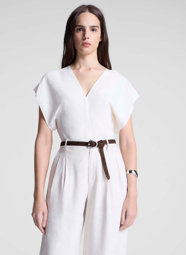 a.l.c. Fay Linen Top Cream