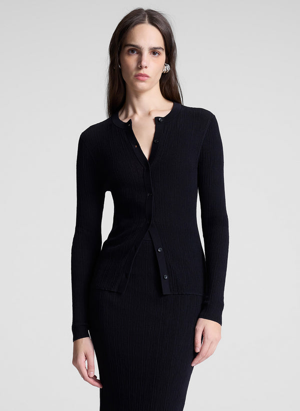 a.l.c. Fisher Fine Cotton Cardigan Black