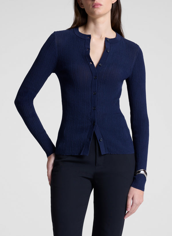 A.l.c. Fisher Fine Cotton Cardigan Navy