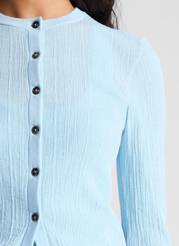 A.l.c. Fisher Fine Cotton Knit Cardigan Sky Blue