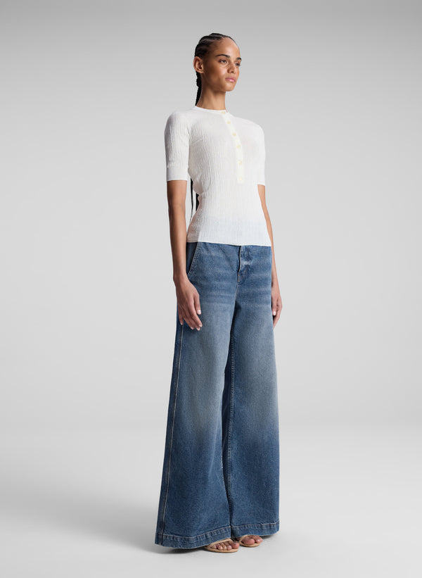 A.l.c. Fisher Fine Cotton Knit Top Bright White