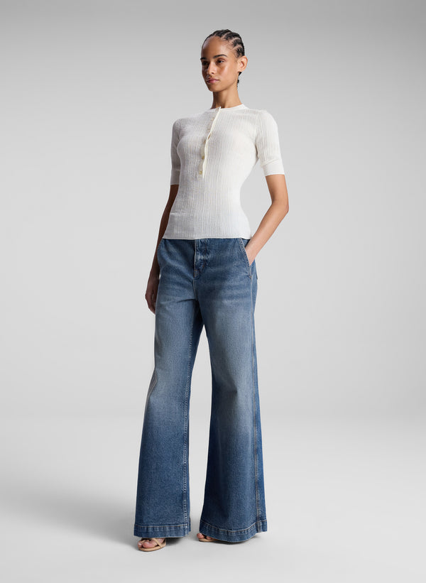 A.l.c. Fisher Fine Cotton Knit Top Bright White