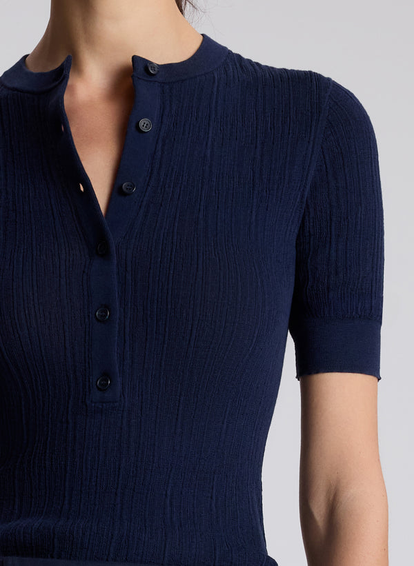A.l.c. Fisher Fine Cotton Knit Top Navy