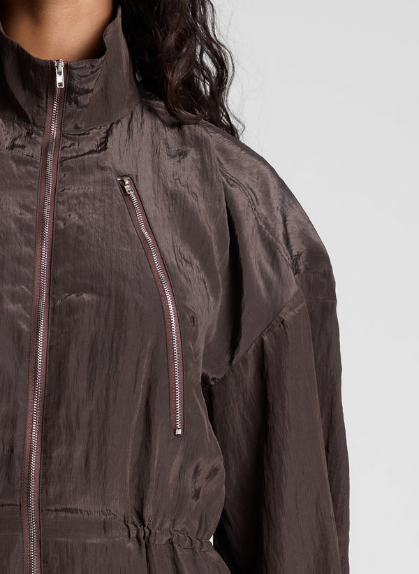 A.l.c. Gavin Taffeta Jumpsuit Deepest Brown