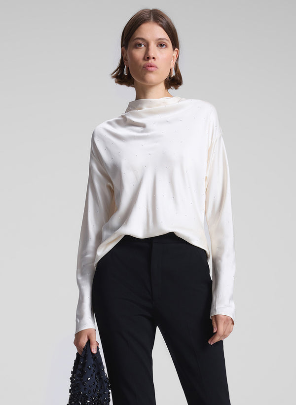 a.l.c. Georgia Embellished Satin Top Villa