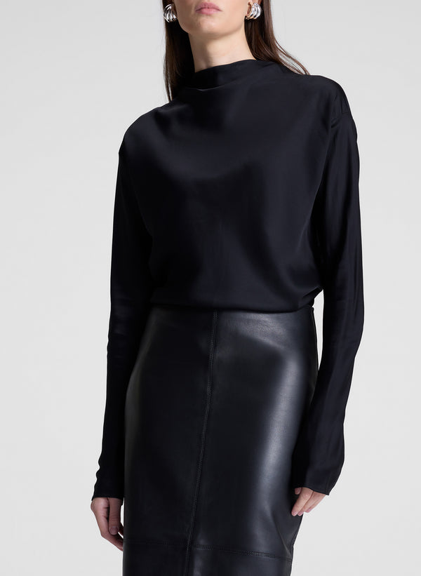 A.l.c. Georgia Satin Top Black