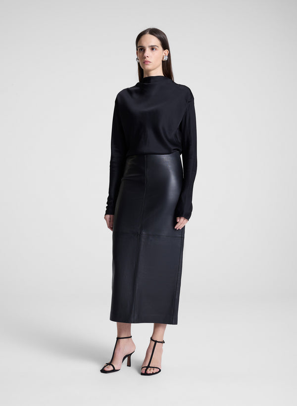 A.l.c. Georgia Satin Top Black