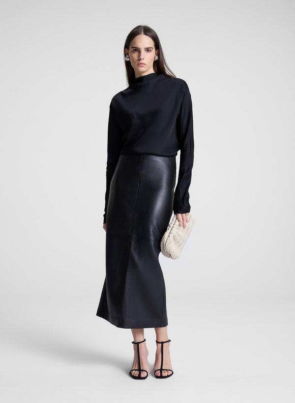 a.l.c. Georgia Satin Top Black
