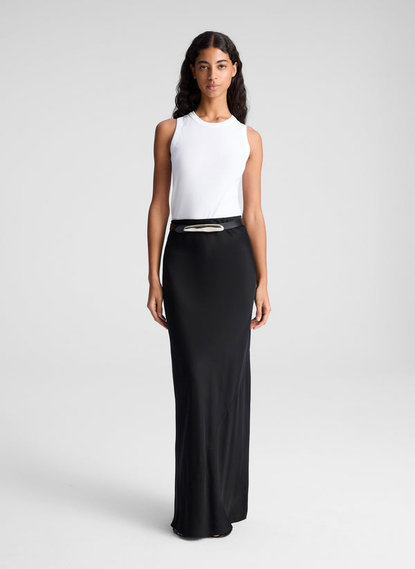 a.l.c. Greta Satin Maxi Skirt Black