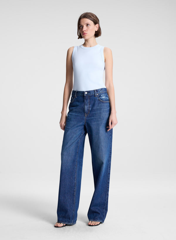 A.l.c. Hadley Cotton Rib Tank Acqua