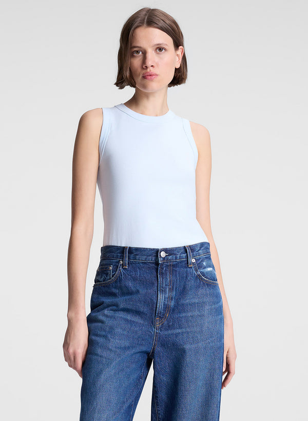 a.l.c. Hadley Cotton Rib Tank Acqua