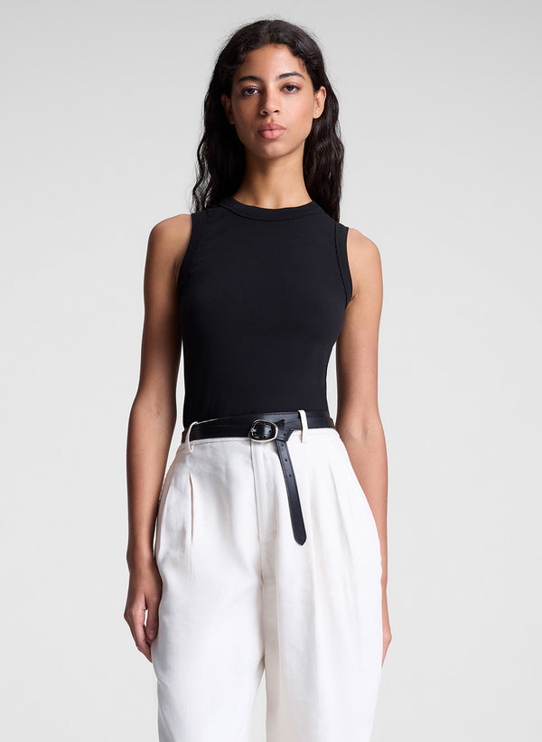 a.l.c. Hadley Cotton Rib Tank Black