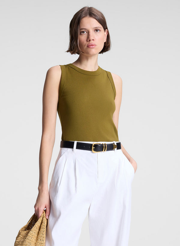 a.l.c. Hadley Cotton Rib Tank Hazel