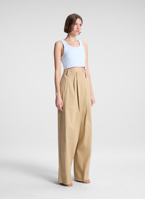 A.l.c. Halsey Cropped Cotton Rib Tank Acqua