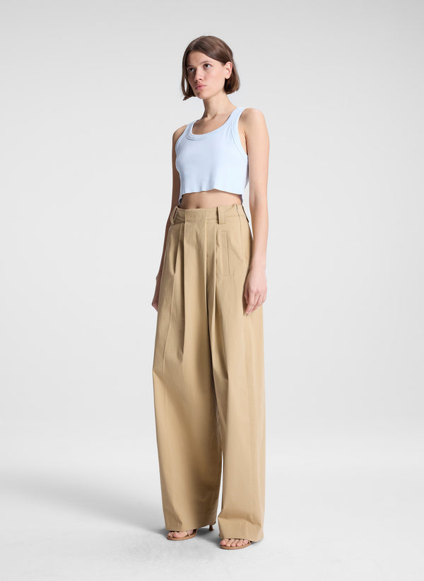 A.l.c. Halsey Cropped Cotton Rib Tank Acqua
