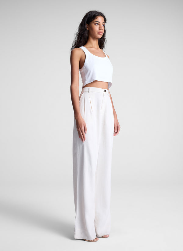 A.l.c. Halsey Cropped Cotton Rib Tank White