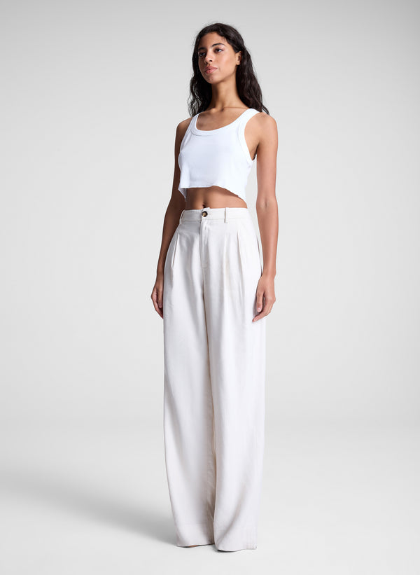 A.l.c. Halsey Cropped Cotton Rib Tank White