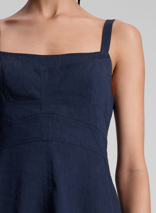 A.l.c. Harlow Linen Midi Dress Navy