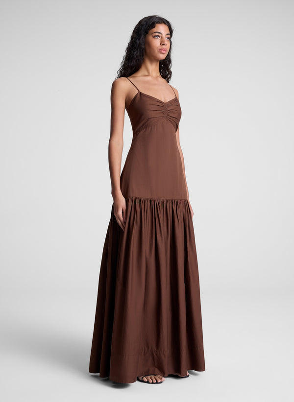 A.l.c. Harper Cotton Maxi Dress Milk Chocolate