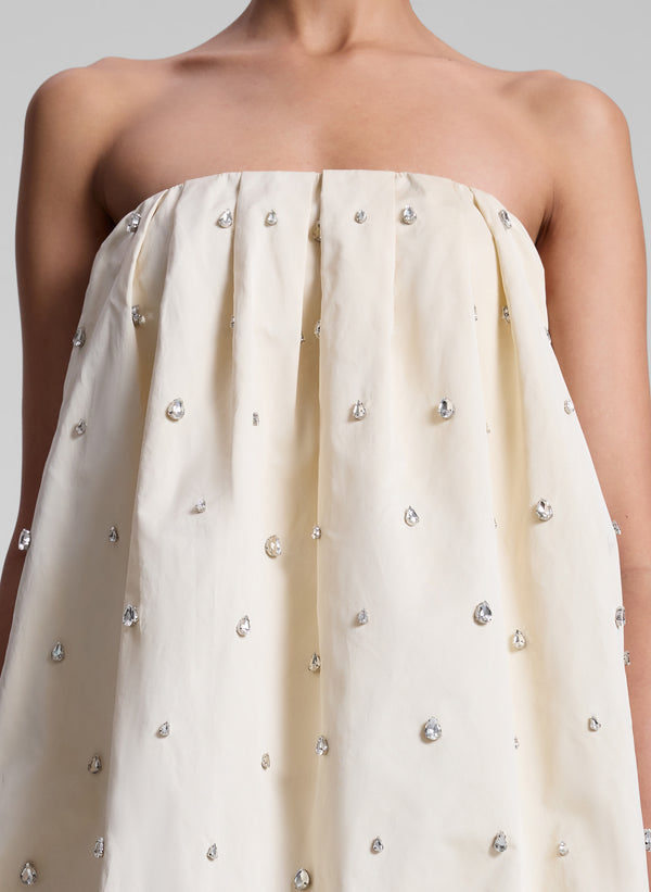 A.l.c. Holly Strapless Embellished Mini Dress Cream
