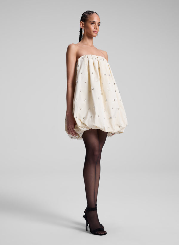 A.l.c. Holly Strapless Embellished Mini Dress Cream