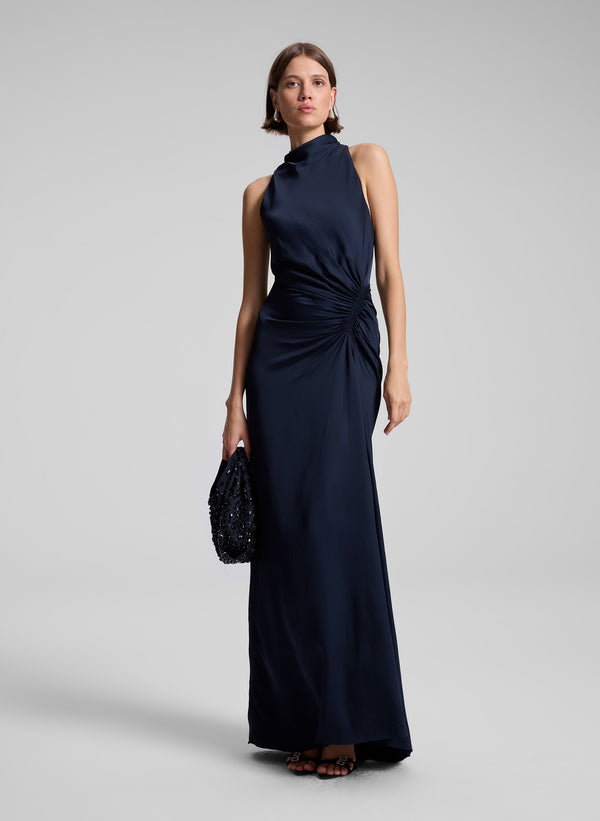 a.l.c. Inez Satin Gown Dark Sapphire