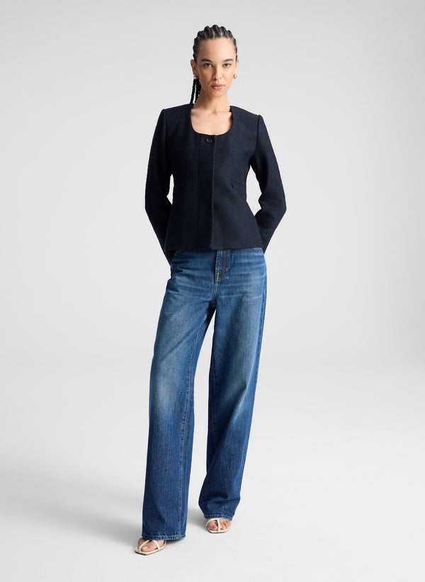 a.l.c. Irene Cotton Boucle Jacket Deep Navy