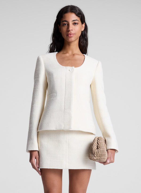 a.l.c. Irene Cotton Boucle Jacket Off White