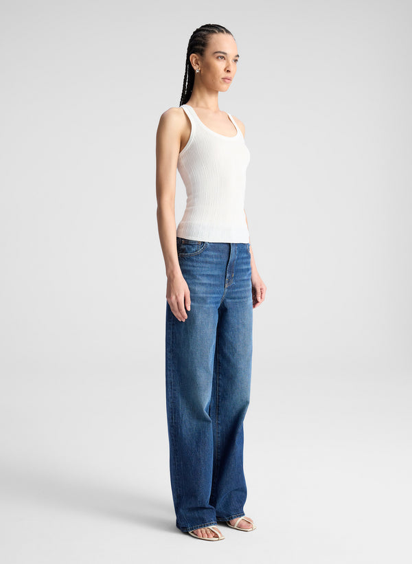 A.l.c. Iris Fine Cotton Knit Tank Bright White